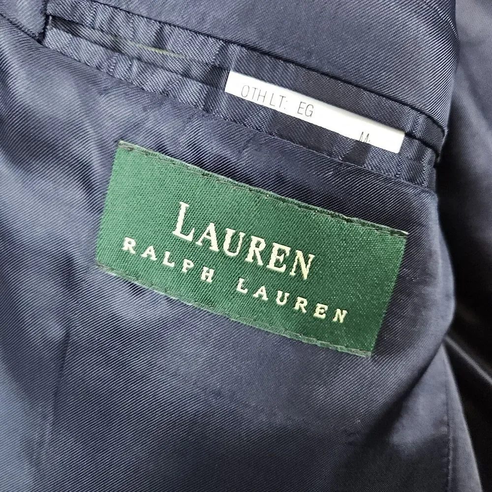 Lauren Ralph Lauren Men's Blazer Size 41R Silk & Wool Tweed Gray‎ Houndstooth